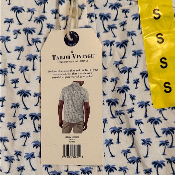 Tailor Vintage Blue and White Patterned Button Down Shirt - Picture 4 of 5